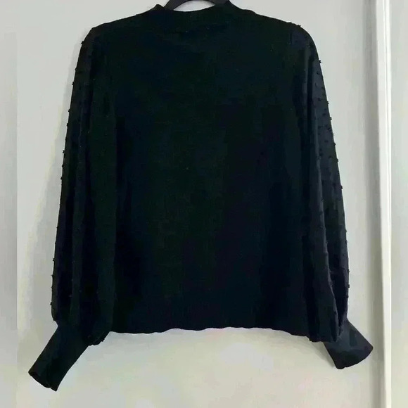 CeCe black sweater with polkadot sleeves - Picture 6 of 6